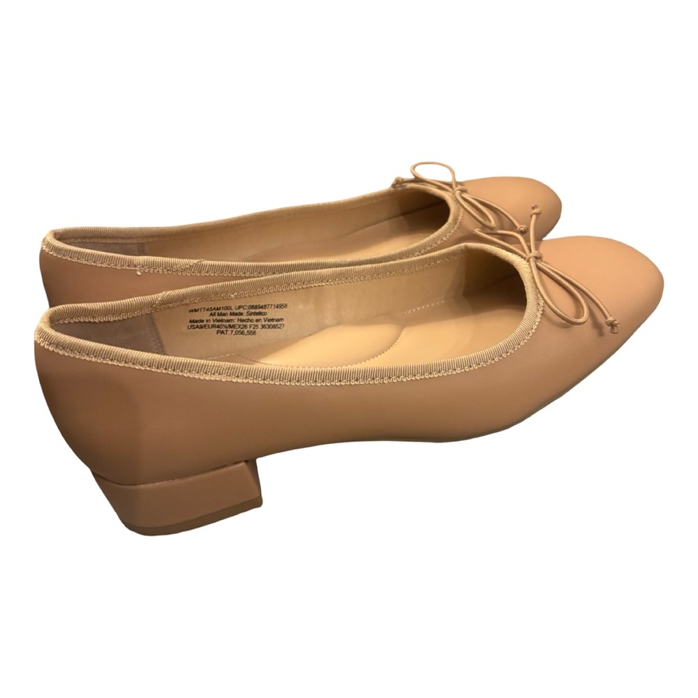 Time and Tru Nude Tan Low Block Heel Ballet Flats - Picture 4 of 9